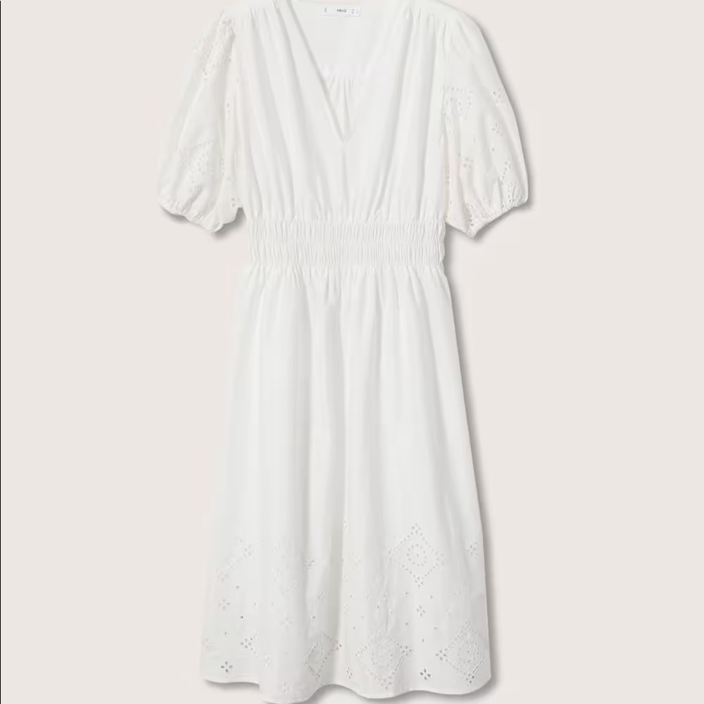 NEW MANGO - White cotton dress